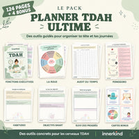 Le pack planner TDAH ultime : 124 pages et 4 bonus